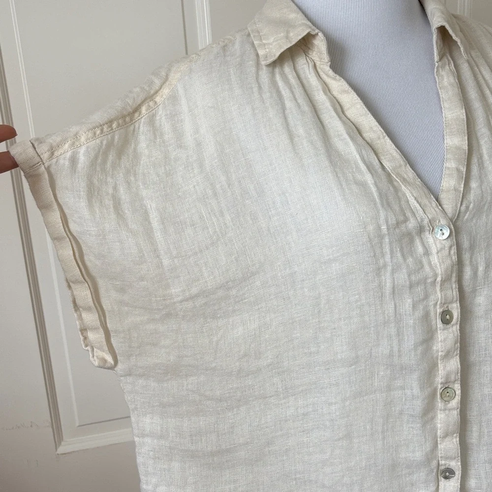 C&C California 100% Linen Button-Up Top size L - Picture 3 of 10